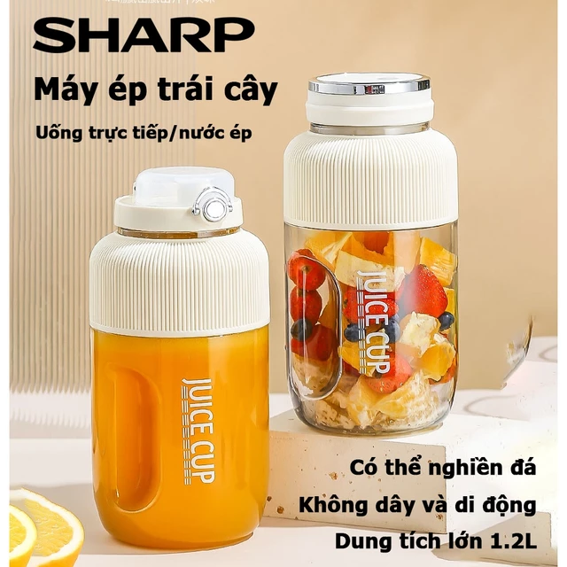 Sharp Máy Xay Sinh Tố Cầm Tay Đa Năng, Máy Xay Sinh Tố Mini, Máy Xay Hoa Quả, Máy Xay Sinh Tố Cầm Tay Sạc Tích Điện 6 Lư