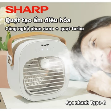 Sharp Quạt Điều Hoà Mini,Máy điều hòa mini làm mát không khí, máy điều hòa di động, cổng sạc usb，4000mAh，máy lạnh mini,Q