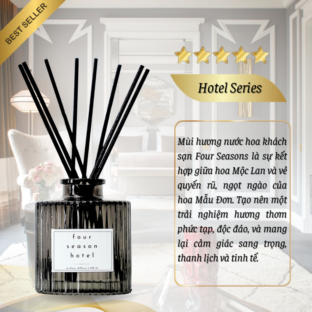 Nước Hoa Thơm Phòng Mùi Hương Khách Sạn HILTON, SHERATON, FOUR SEASONS, MARRIOTT 100ml | CLOU asia