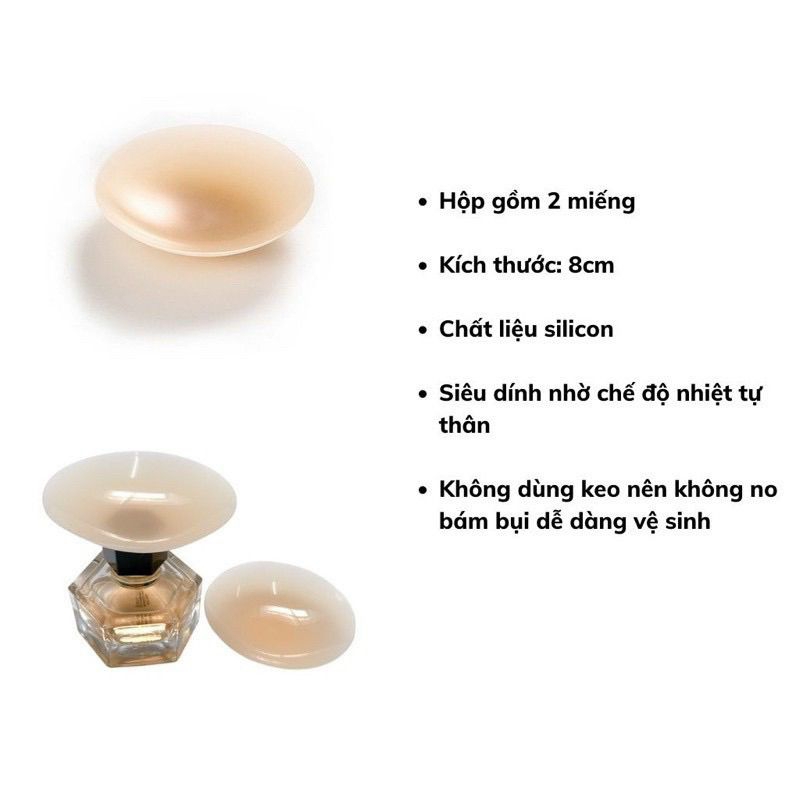 Miếng Dán Ngực Nhiệt Tự Thân Silicon - Dán Ngực Tàng Hình Chống Nước Siêu Dính Không Keo