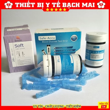 Combo 50 Kim + 50 Que Thử Đường Huyết Safe - Accu Chính Hiệu SINOCARE