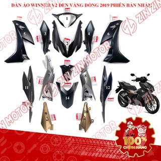 Dàn áo Winner X V2 2019 Đen Nhám Vàng Đồng, RS150X, RS150 V3 Chính Hãng - ZZM