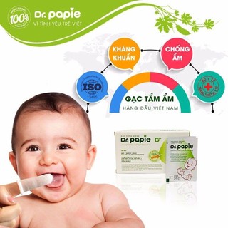 [MUA LÀ CÓ QUÀ] Combo 2 Gạc Răng Miệng Cho Bé Dr.Papie Hộp 30 Gói (từ 0 tháng)