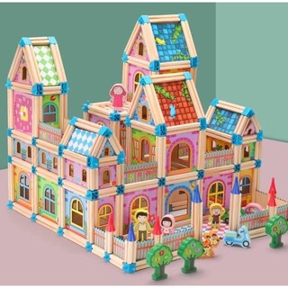 Đồ chơi lắp ráp ,Bộ đồ chơi lắp ghép nhà gỗ 3D giúp bé thông minh sáng tạo phát triển trí não ( Mô hình nhà gỗ 3d )