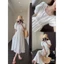 Đầm tơ tencel 2 lớp tay bồng buộc eo