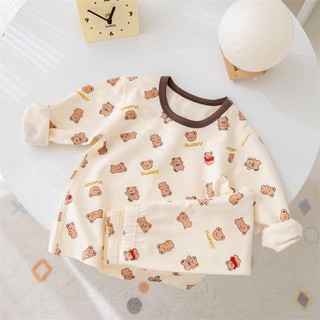 [MỚI 2024] Đồ Ngủ Trẻ Em, Bộ Quần Áo Thu Đông Dài Tay Bemohome Chất Cotton Mềm Mịn Cho Bé Trai Bé Gái Từ 9-17kg