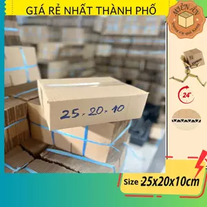 Hộp giấy, thùng carton size 25x20x10 giấy carton gói hàng Everest