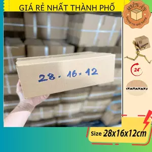 Hộp giấy, thùng carton size 28x16x12 giấy carton gói hàng Everest