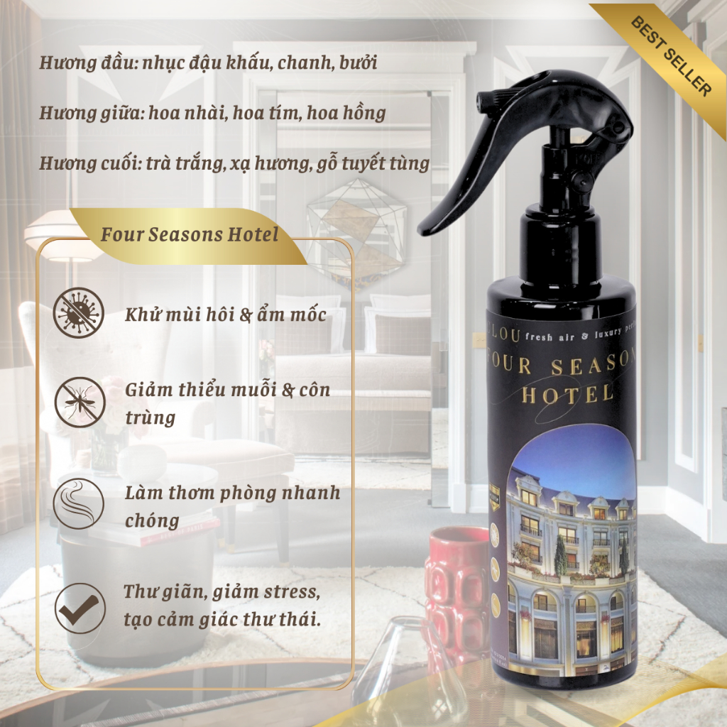 Sử dụng Nước Hoa Xịt Phòng Hương Four Seasons 200ml trong đời sống