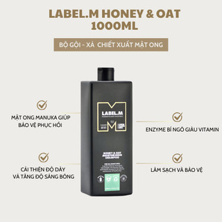 Dầu gội, Dầu Xả LABEL.M HONEY & OAT cân bằng độ ẩm, chống mất nước và phục hồi tóc hư tổn1000ML