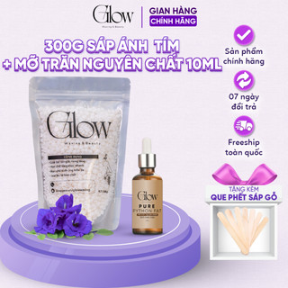 Combo 300Gr Sáp Ánh Tím Dùng Cho Da Nhạy Cảm GLOW WAXING + Mỡ Trăn Nguyên Chất 10ml Tặng Que Gỗ
