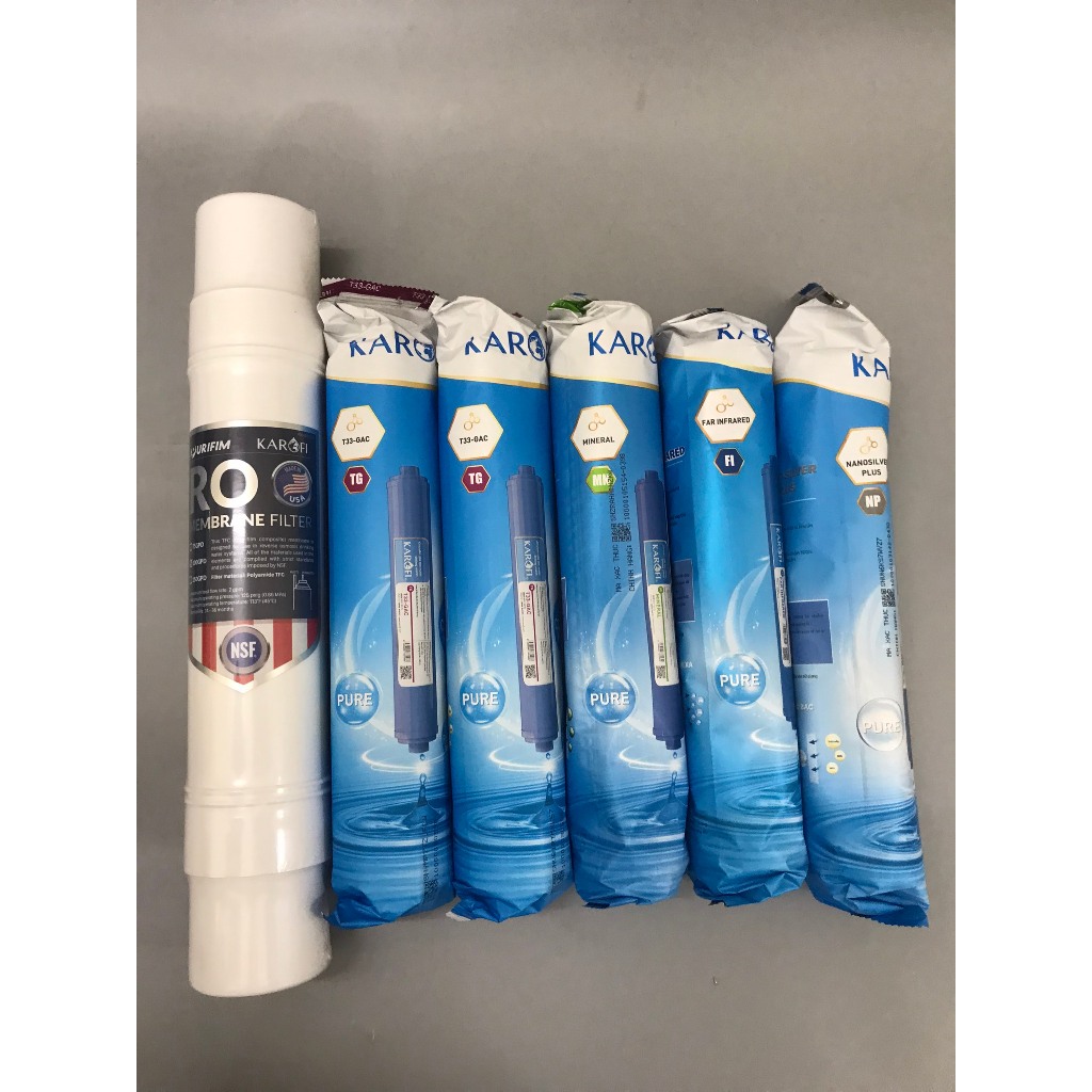Combo 9 lõi lọc nước Karofi chính hãng dùng cho máy lọc nước Karofi B930 (Tặng tay tháo cốc lọc)