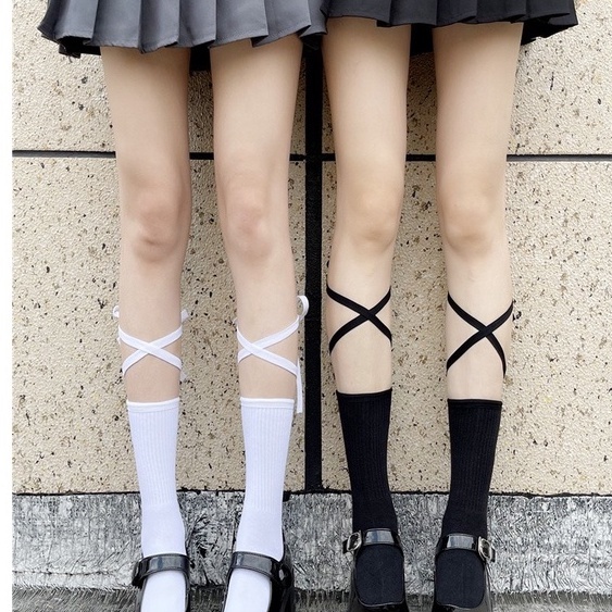 Tất lolita y2k nơ buộc dây Design By 3B phong cách cá tính