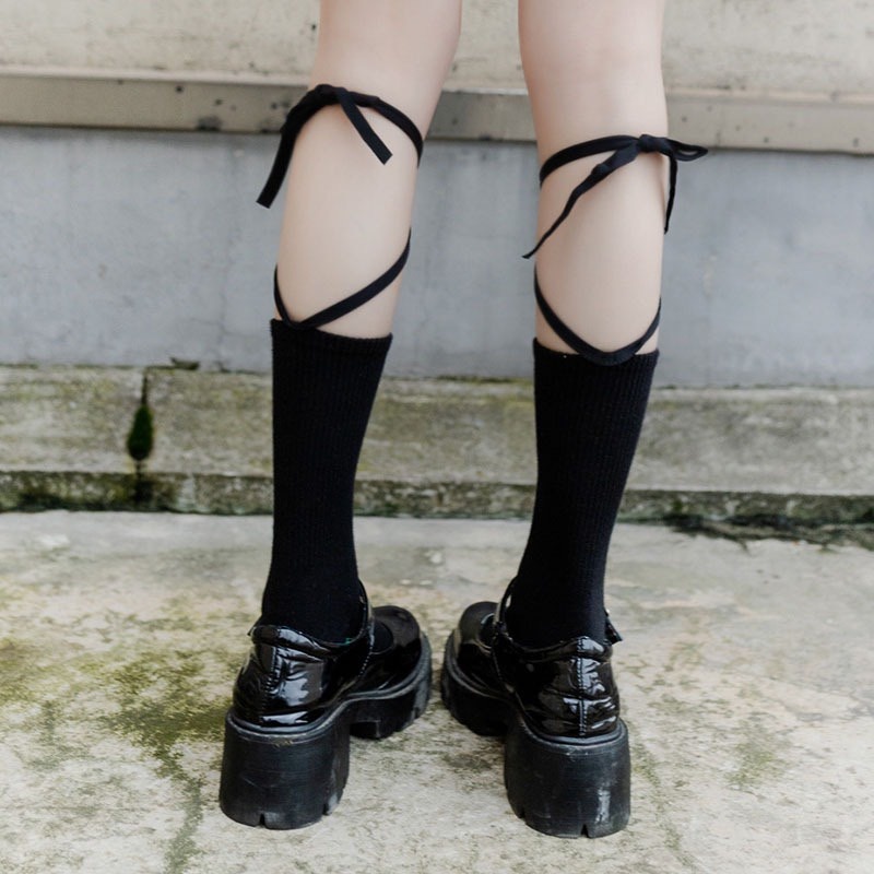 Tất lolita y2k nơ buộc dây Design By 3B phong cách cá tính