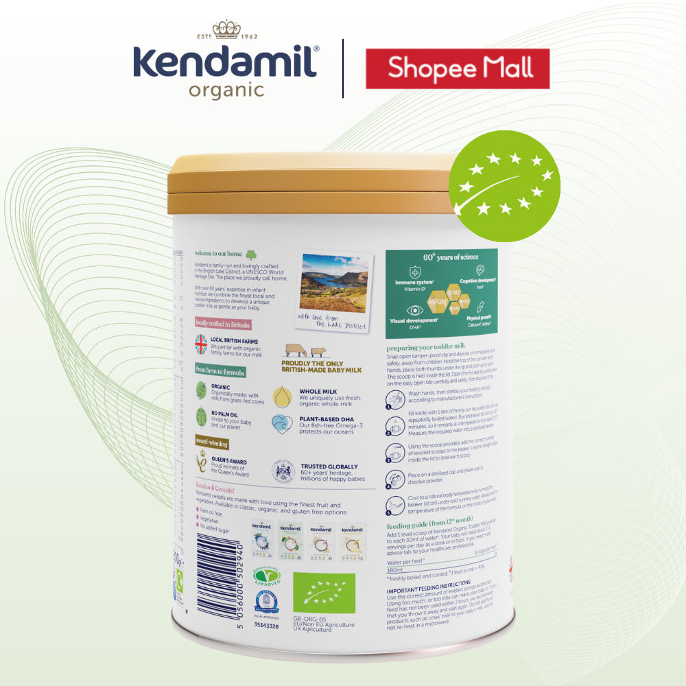 Ảnh Sữa Công Thức Hữu Cơ Kendamil Organic chứa HMOs Số 3 (800g) - Sữa Bột Nguyên Kem Tối ưu Hấp thụ 3
