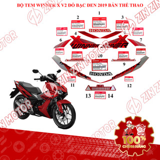 Tem Rời Winner X V2 2019+ Zin Đỏ Bạc Đen 2019 Phiên Bản Thể Thao Chính Hãng