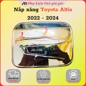 Ốp nắp bình xăng dành cho xe Toyota Altis 2022, 2023, 2024, 2025 nhựa ABS mạ crom cao cấp, sáng bóng