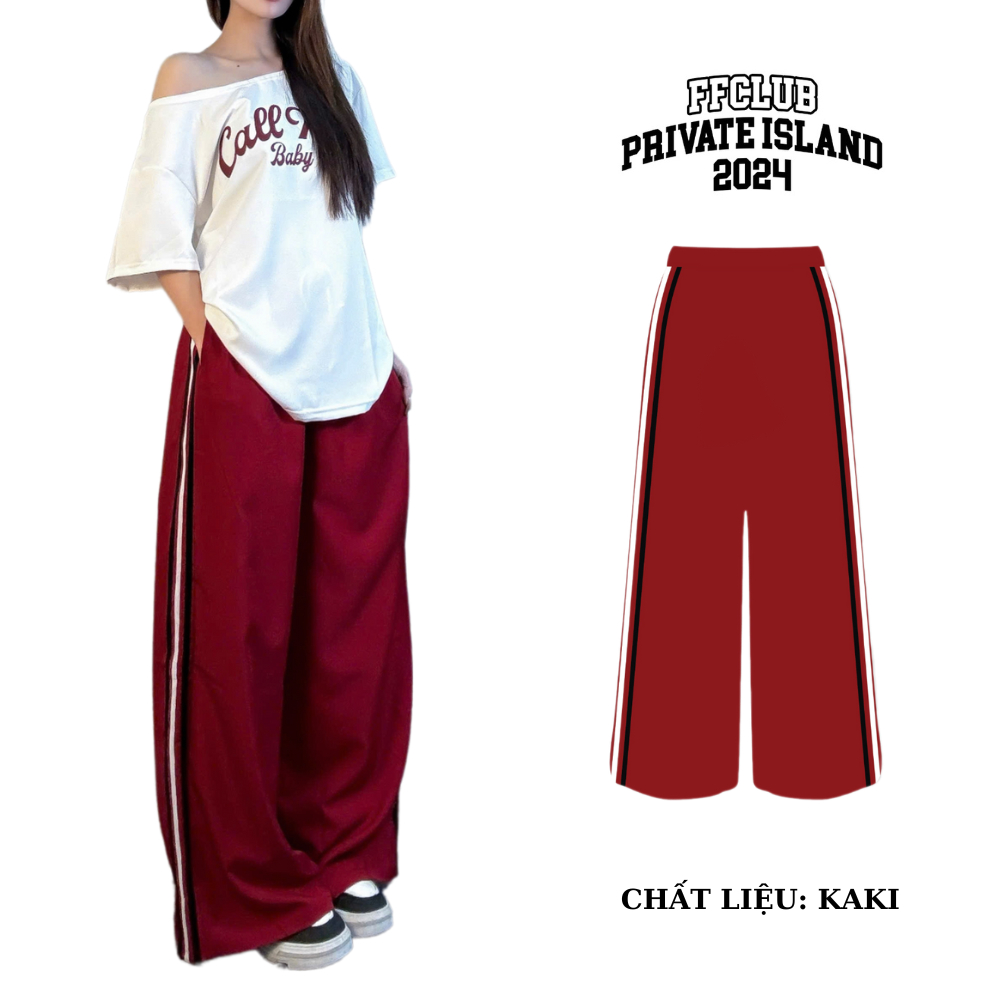 QUẦN PARACHUTE ỐNG RỘNG KAKI JEAN FORM SUÔNG MIX