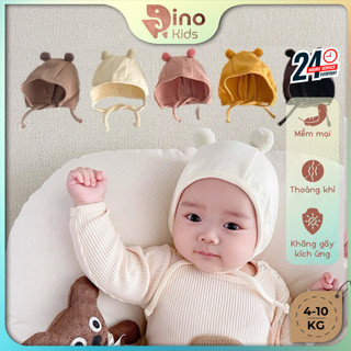 Mũ nón cục bông dễ thương cho bé 4-10kg. Mũ cột dây hàng QC 2 lớp dày dặn. Dino Kids
