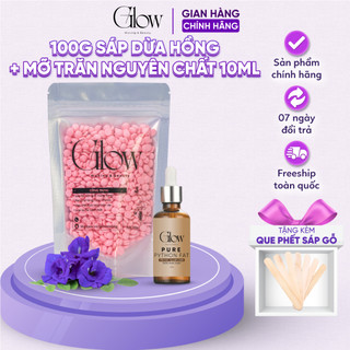 Combo 100Gr Sáp Dừa Hồng Cao Cấp Siêu Bám Lông GLOWWAXING+ Mỡ Trăn Nguyên Chất 100% TẶNG QUE CHE TÊN