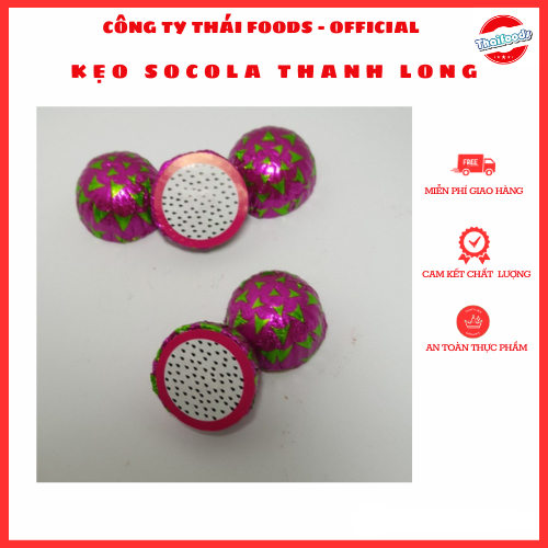 Lọ 50 viên kẹo Socola hình Thanh Long thương hiệu Thái Foods, kẹo trẻ em