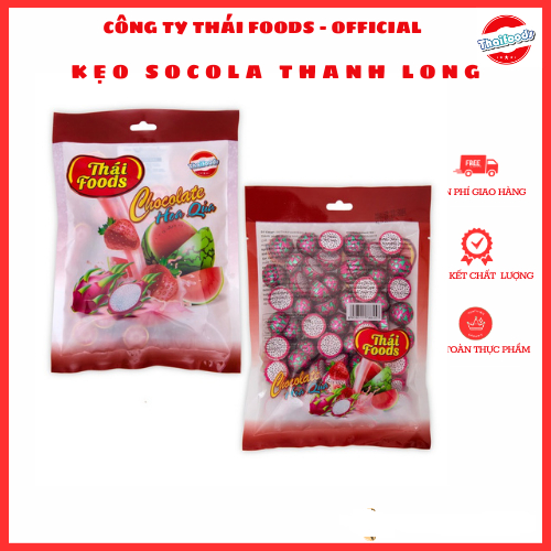 Lọ 50 viên kẹo Socola hình Thanh Long thương hiệu Thái Foods, kẹo trẻ em