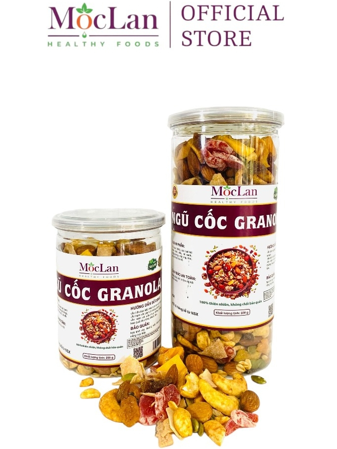 Ảnh Granola Siêu Hạt Mộc Lan Healthy Foods - 5 loại hạt ngũ cốc và trái cây sấy nướng Mật ong -250G,500G 3