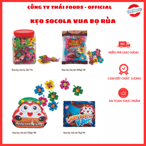 Kẹo Socola Vua bọ rùa túi 300gr thùng 20 túi, Thái Foods (1 túi)