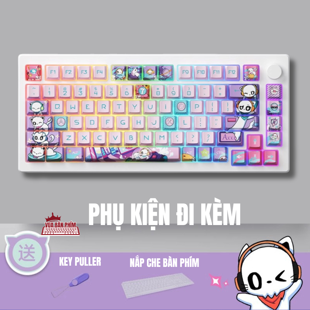 [Hàng Sẵn] Bàn phím cơ không dây Akko Mod007 | mod007 mạch xuôi, núm xoay, gasket mount, keycap PBT doubleshot | BigBuy360 - bigbuy360.vn