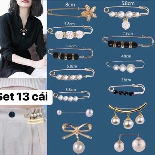 Set 13 chi tiết ghim cài quần áo, kẹp quần giảm size