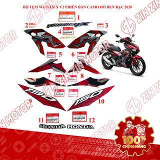 Tem Rời Winner X V2 2019+ Zin Đỏ Đen Bạc 2020 Phiên Bản Camo Chính Hãng