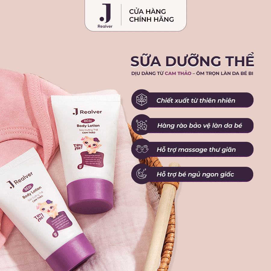 Combo 2 sữa dưỡng thể cho bé 30g - Hương Angel Breath & Gorgeous Explosion, dịu nhẹ từ ngải cứu