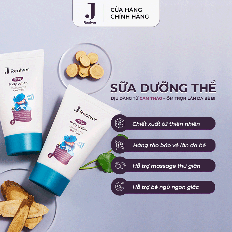 Combo 2 sữa dưỡng thể cho bé 30g - Hương Angel Breath & Gorgeous Explosion, dịu nhẹ từ ngải cứu