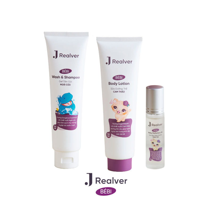 Combo BÉBI BA BƯỚC Set - 3 sản phẩm chăm sóc da cho bé toàn diện, siêu tiện dụng