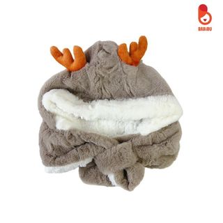 Mũ len kèm khăn, mũ lông tuyết hình tuần lộc cho bé từ 2 tới 8 tuổi