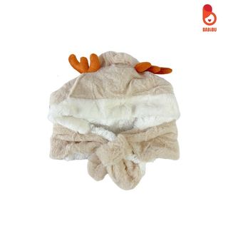 Mũ len kèm khăn, mũ lông tuyết hình tuần lộc cho bé từ 2 tới 8 tuổi
