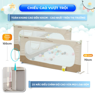 [NÂNG CẤP 2026] Thanh Chắn Giường Pakey SB2 Màu Sắc Sang Trọng, Thanh Chắn Giường Cho Bé Có Khóa Kép Cố Định Chắc Chắn
