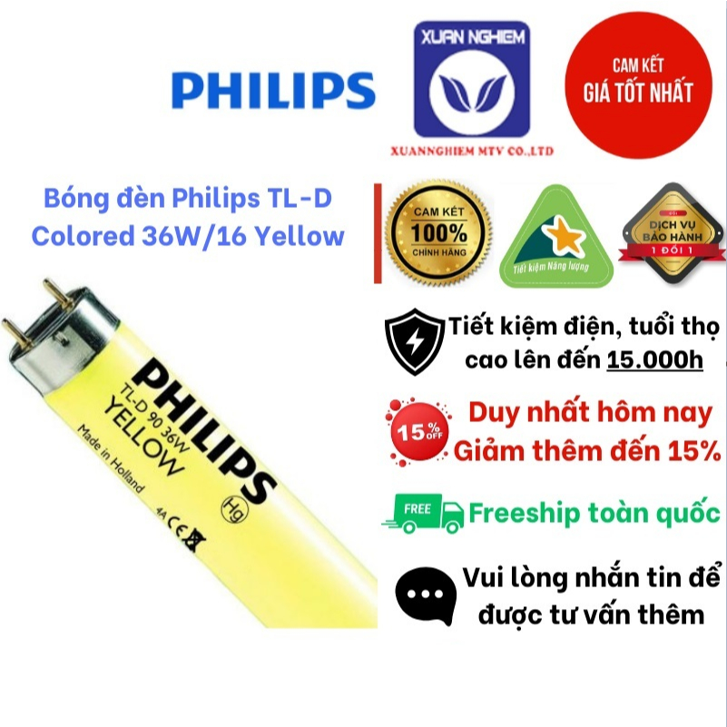 Bóng đèn Philips TL-D Colored 36W/16 Yellow 1SL/25 | Shopee Việt Nam
