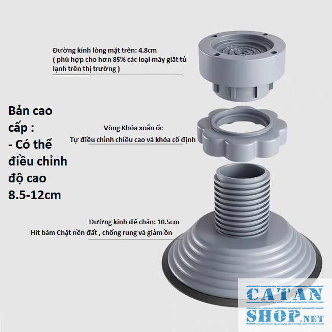 Chân Đỡ Chống Rung Máy Giặt, Có Thể Tăng Giảm Chiều Cao, Đế Cao Su Chống Trơn Trượt Chống Ồn amizin68