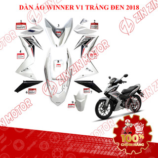 Dàn Áo Winner V1 Trắng Đen 2018, RS150 V1 V2 Phiên Bản Thể Thao Chính Hãng - ZINZINMOTOR