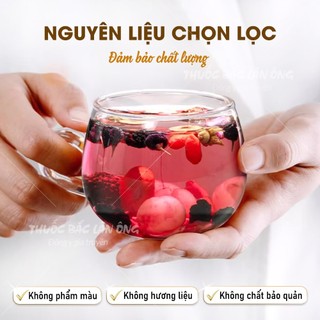 5-10 Set trà hoa hỗ trợ trắng da, set trà thảo mộc gồm Táo đỏ, bạch linh, dâu tằm, hoa hồng, bách hợp