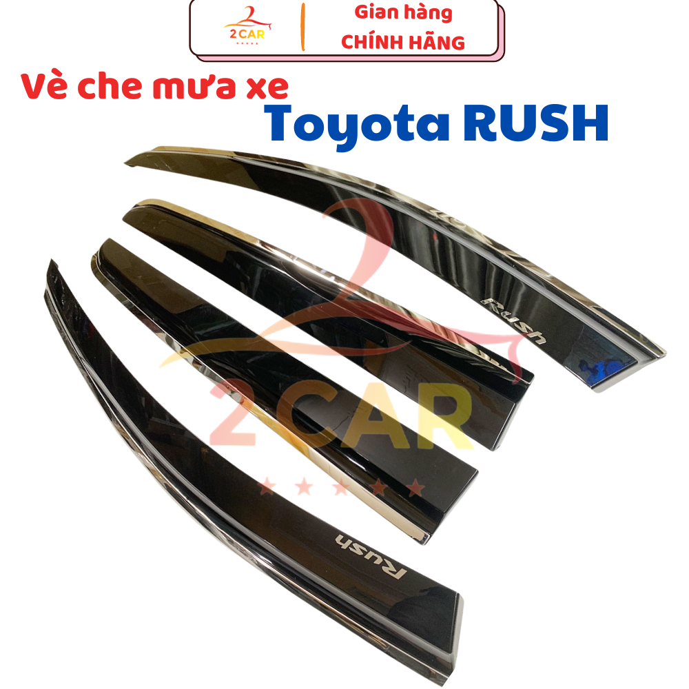 Vè che mưa xe Toyota Rush 2018-2021-2022-2023-2024  chỉ inox cao cấp nhất, Vè chắn mưa Rush chỉ inox