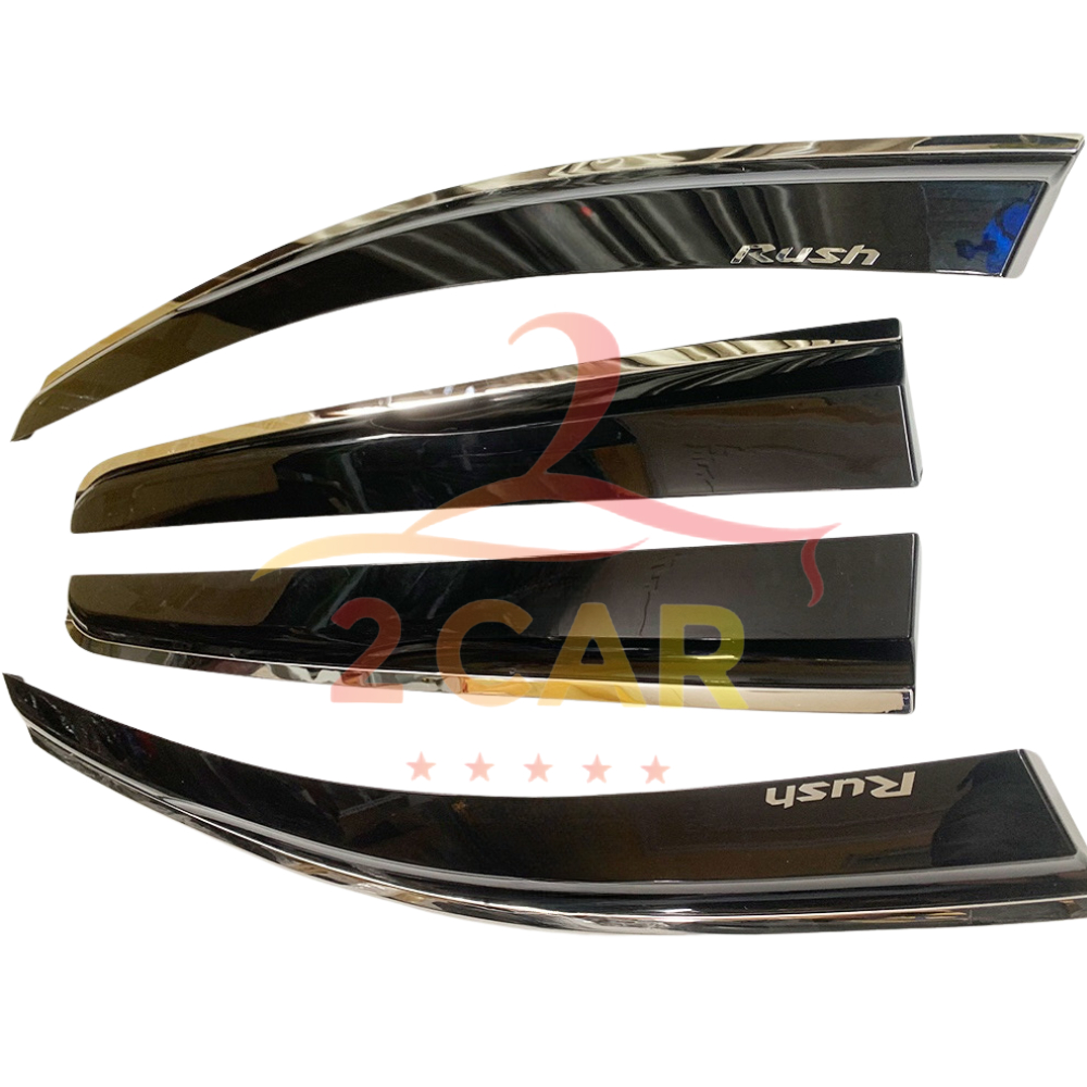 Vè che mưa xe Toyota Rush 2018-2021-2022-2023-2024  chỉ inox cao cấp nhất, Vè chắn mưa Rush chỉ inox