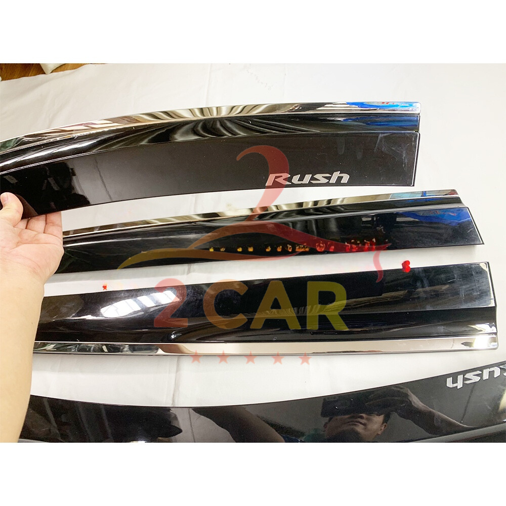 Vè che mưa xe Toyota Rush 2018-2021-2022-2023-2024  chỉ inox cao cấp nhất, Vè chắn mưa Rush chỉ inox