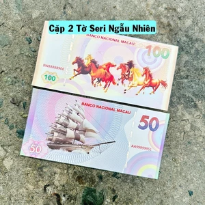 Căp 2 Tờ Tiền Năm Sinh Thuận Buồm Xuôi Gió + Mã Đáo Thành Công Maccao