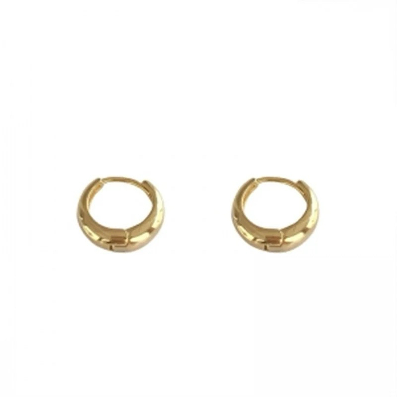 Khuyên tai nữ chuôi bạc 925 DE MERCI ACCESSORIES khoen tròn phủ bóng phụ kiện trang sức nữ cá tính BT010