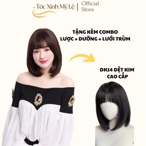 MK002_Tóc giả dệt kim, sợi tơ nhân tạo cao cấp [Kèm combo phụ kiện]