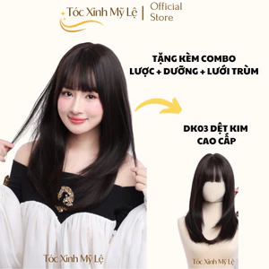 DK03_Tóc giả nguyên đầu dệt kim [Kèm combo phụ kiện]