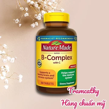 360 Viên B complex-Vitamin B tổng hợp Super B-Complex kèm Vitamin C Nature made
