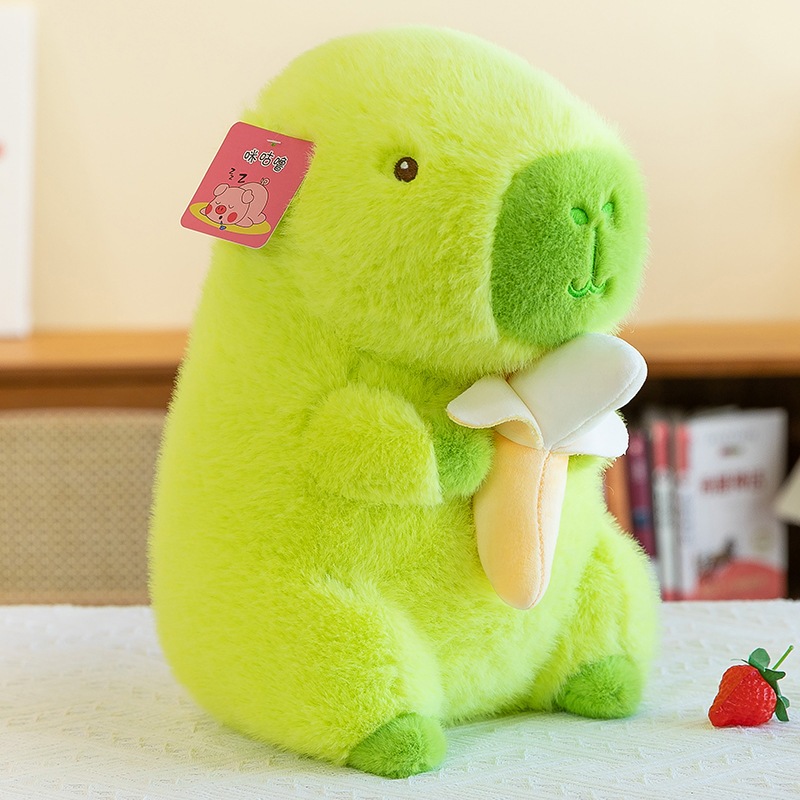 Capybara Xanh Lá Gấu Bông Capybara Xanh Ôm Chuối Mẫu Mới Capybara Màu Xanh Đặc Biệt Sang Trọng Chất Vải Lông Cao Cấp